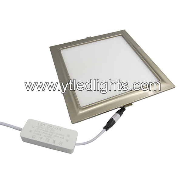 Ultra-thin-led-panel-ceiling-light-12W-square-recessed-pearl-nickel-arc-series