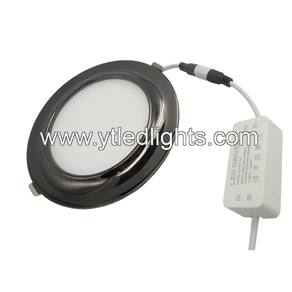 Ultra-thin-led-panel-ceiling-light-15W-round-recessed-black-arc-series