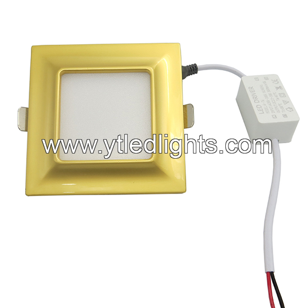 Ultra-thin-led-panel-ceiling-light-5W-square-recessed-gold-arc-series