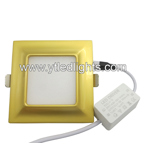 Ultra-thin-led-panel-ceiling-light-5W-square-recessed-gold-arc-series