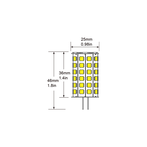 G4 pillar shape Led bulb 49pcs 5050smd leds