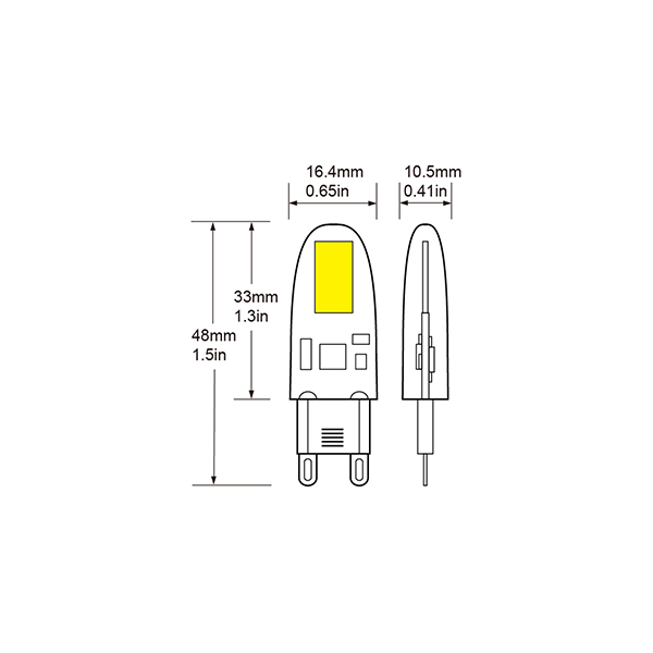 G9 LED bulb 1.5W COB PC