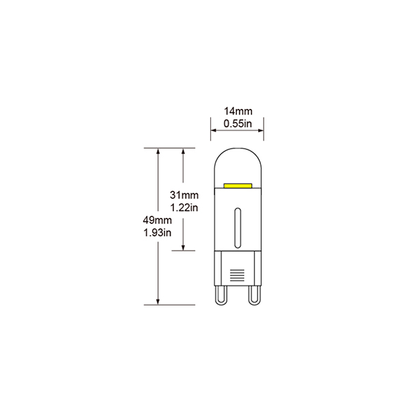 G9 LED bulb 1W COB PC Ceramics