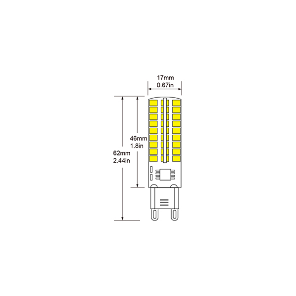 G9 LED bulb 5w 72led 2835 smd silica gel